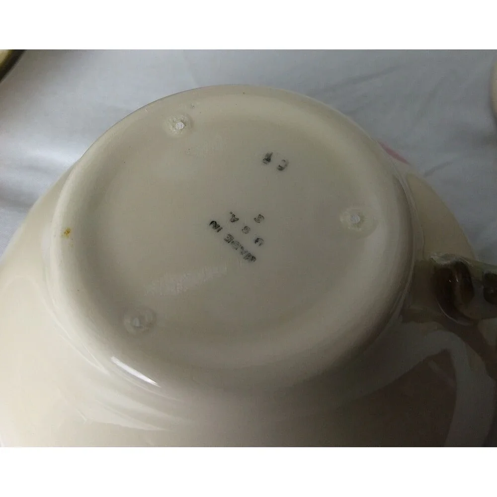FRANCISCAN DESERT ROSE TEAPOT (ENGLAND) WITH 8 CUPS/SAUCERS (CALIFORNIA)